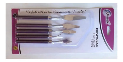 Espatulas Para Pintura Unicolor X5 Unidades Mango Morado