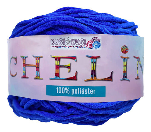 Lana Chelin Suave Esponjosa Tejido Bufanda Telar Ovillo 160g Azul Rey 2112