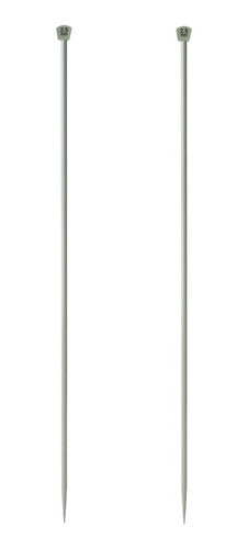 Par De Agujas De Aluminio Tejer En Dos X35cm 2.5 mm