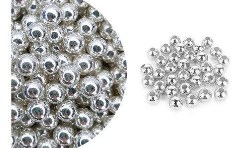 Perlas Doradas En Plastico Para Pulseras Joyeria Collares