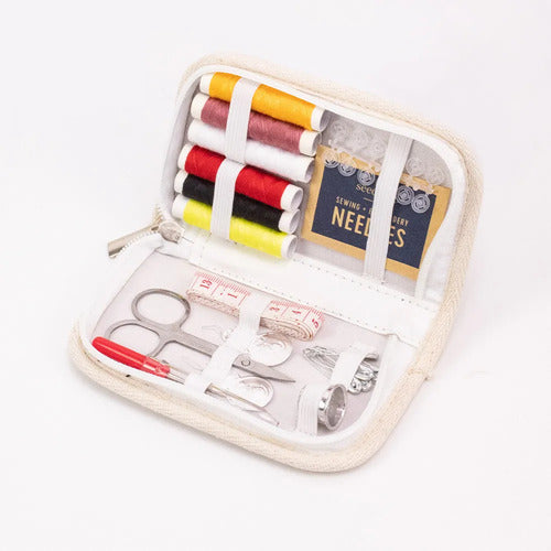 Kit Mini De Costura Completo Viajero 58 Piezas Beige