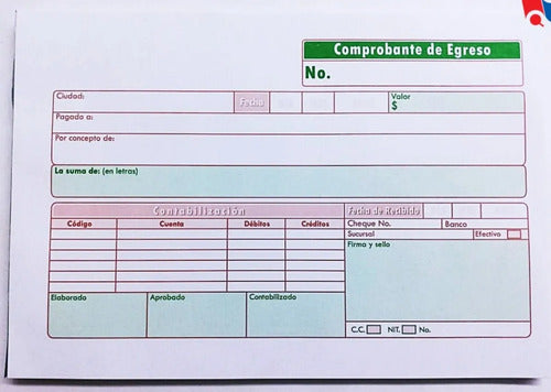 Comprobante De Egreso Paquete X80 Hojas Default Title