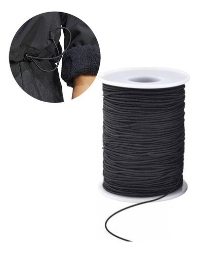 Cordon Caucho Elastico 2.8mm X100mts Negro