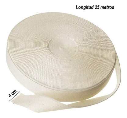 Hiladillo 40mm Cinta De Algodón Confección Para Ropa X25mts