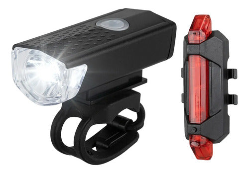 Luz Led Recargable Usb Para Bicicleta Delantera Y Trasera