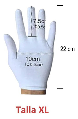 Guantes Blancos O Negros Algodon Todas Las Tallas X 1 Par Talla XL