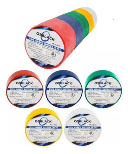 Cinta Aislante Colores Para Electricidad X10 Yardas