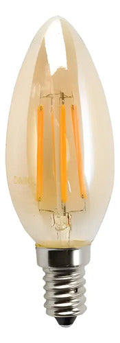 Bombillo Vintage Vela Edison 4w Filamento Led X5 Und 120v Cálido