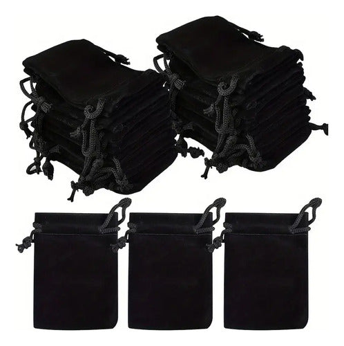 Bolsas Terciopelo Joyeria Bisuteria 10x 12 Cm X 50 Und Negro