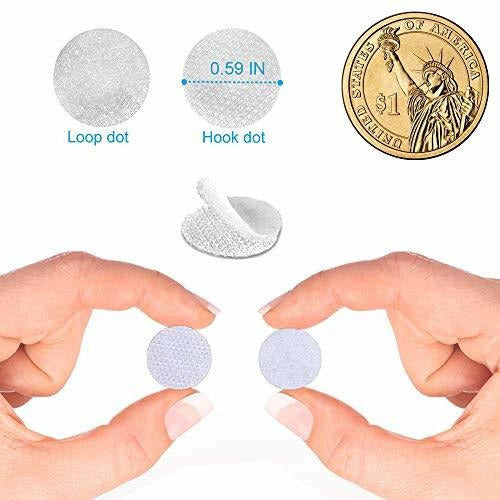 Puntos De Velcro Autoadhesivos, 10 Mm, 648 Unidades, Redondos