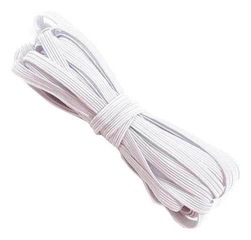 3 Unidades Elastico Resorte Caucho Trenzado 10mm X 10 Metros Blanco