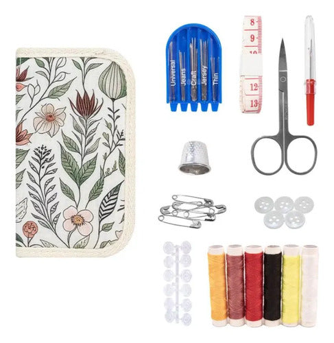 Kit Mini De Costura Completo Viajero 58 Piezas Beige