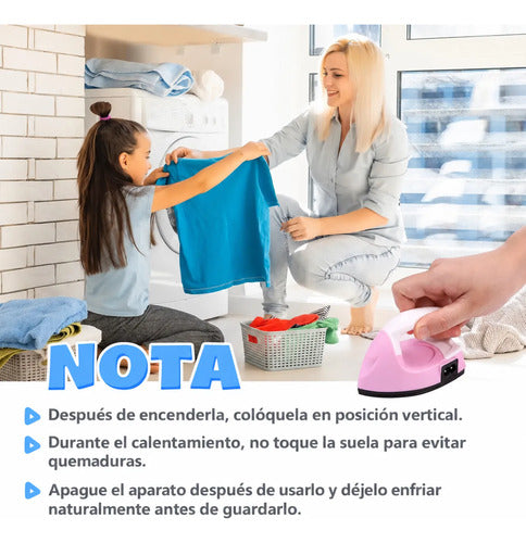 Mini Plancha Para Transferencia Termica Manualidades Parches Rosa 110v