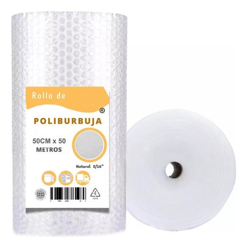 Rollo Plastico Papel Burbuja Embalaje 50cm X 50mts Default Title