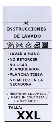 Etiquetas Textiles Con Instrucciones De Cuidado 100 Unidades