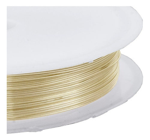 Rollo Alambre Acero Color Oro 50 Metros De Cal 0.4mm. 3und