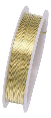 Rollo Alambre De Acero Color Oro 50 Metros De Cal 0.4 Mm
