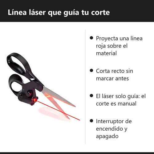 Tijera De Oficina Con Guía Láser Corte Recto Papel Cartulina