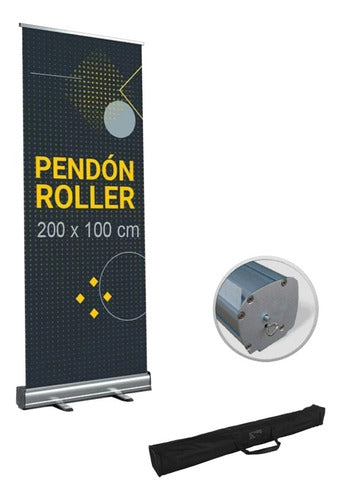 Soporte Para Pendon Roll Up 100cm X 200cm Blanco