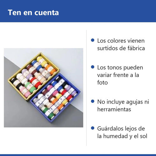 Caja 12 Hilos De Coser Colores Surtidos 200 Metros Poliéster