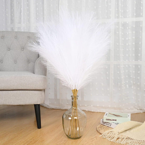 Pampas Decoración 5 Tallos Plantas Artificiales Ramo 80cm