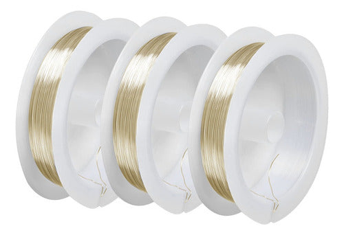 Rollo Alambre Acero Color Oro 50 Metros De Cal 0.4mm. 3und
