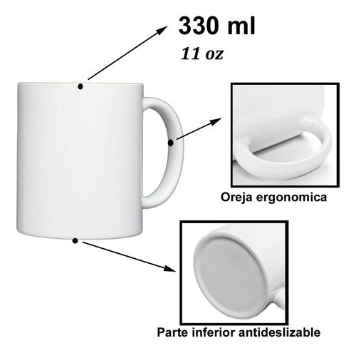 Mugs Pocillos Blancos Sublimación 11 Onz Calidad Aaax 12 Und