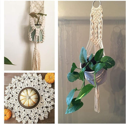 Hilo De Algodón Para Tejer Macramé 6mm Beige X 30 Mts
