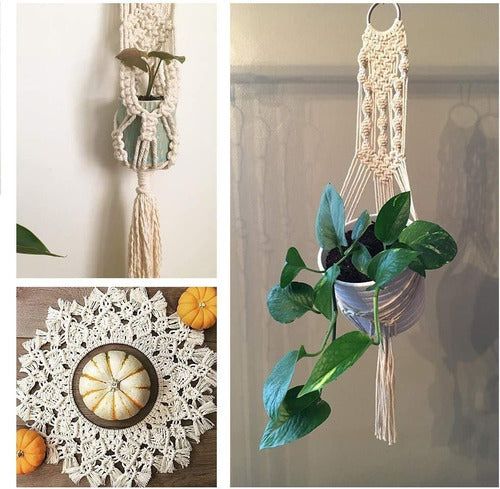 Macramé Para Tejer 6mm Beige X 30 Mts Hilo De Algodón