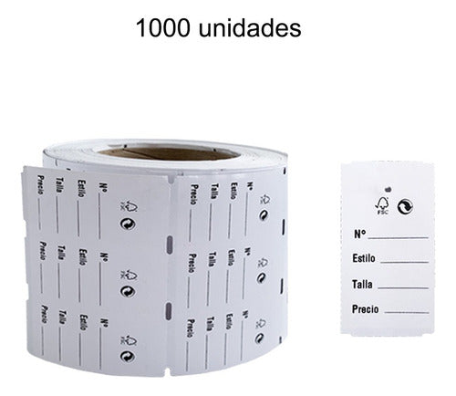 1000 Etiquetas Ropa En Papel Para Plastiflecha 3.5cmx6.5cm