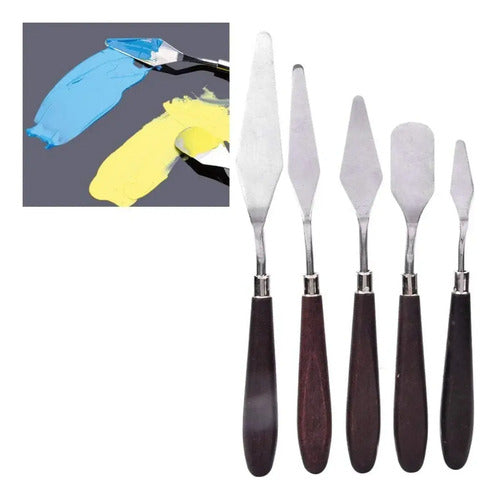 Juego De 5 Espátulas Para Pintura Acero Inoxidable