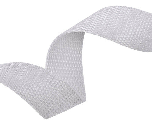 Cinta Reata Polipropileno Correa Mochila 2.5 Cm X 10m Blanco