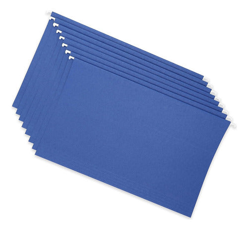 25 Carpetas Colgante Tamaño Oficio Color Azul Azul