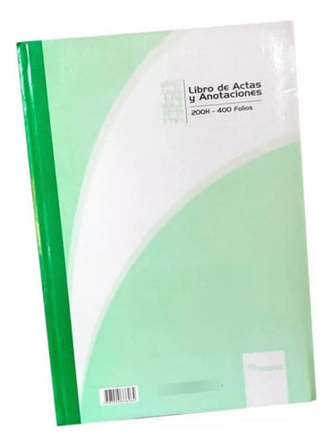 Libro Auxiliar De Actas 200 Folios 100 Hojas Pasta Dura Blanco Verde