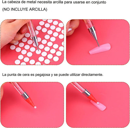 Kit Lapices Aplicadores Diamantes Arte En Uñas X 3 Und