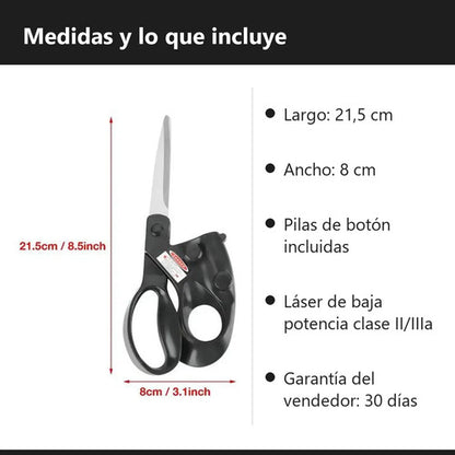 Tijera De Oficina Con Guía Láser Corte Recto Papel Cartulina