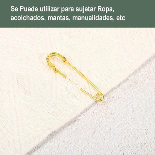 100 Gancho Nodriza Alfiler 75mm Paquete Dorado