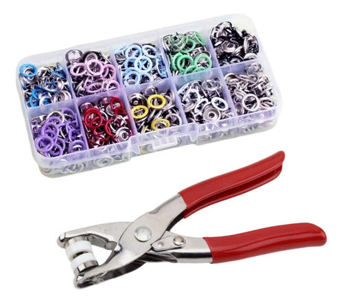 Kit Pinza Alicate Para Broches Metalicos+ 50 Broches Plateado