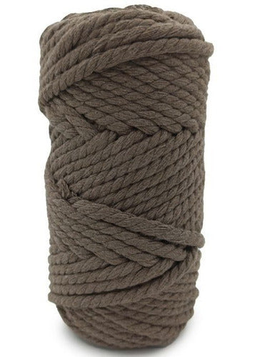 2 Hilos Macrame De Algodón Para Tejer 6mm Cafe