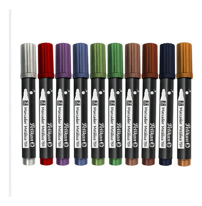 Marcadores Metalizados Pelikan 752 Metálicos 10 Unidades