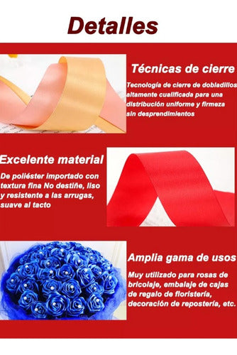 Rollo Cinta Satin Para Decoracion Ancho 4 Cm X 55 Metros