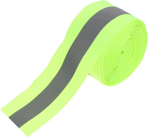Correa Reflectiva Confeccion Con Cinta Base Tela 5cm X 100m Verde Neon Cinta