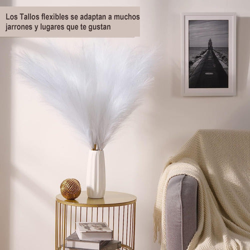 Pampas Decoración 5 Tallos Plantas Artificiales Ramo 80cm