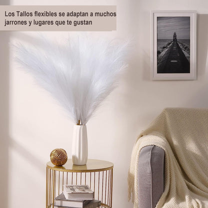 Pampas Decoración 5 Tallos Plantas Artificiales Ramo 80cm