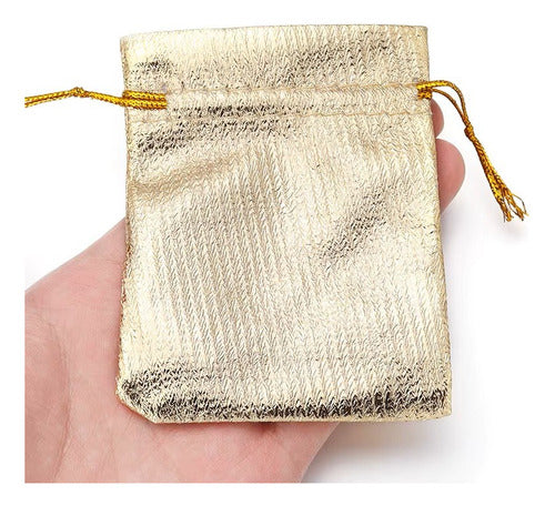 Bolsas Doradas Con Cordon Dulceros Regalo 12 X 9 Cm X 50 Und Default Title
