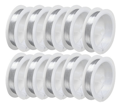 Rollo Alambre Acero Color Plata 50 Metros De Cal 0.3mm 10und
