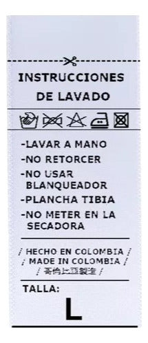 Etiquetas Textiles Con Instrucciones De Cuidado 100 Unidades