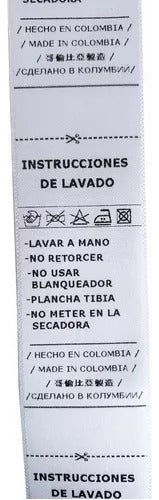 Etiquetas Textiles Con Instrucciones De Cuidado 100 Unidades