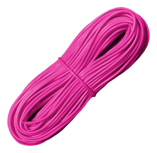 Madeja Mimbre Cordón Tubo Plástico Pvc Para Tejer X 40metros Fucsia