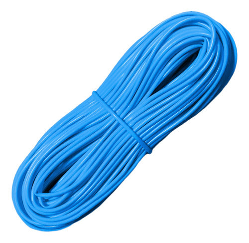 Madeja Mimbre Cordón Tubo Plástico Pvc Para Tejer X 40metros Azul claro